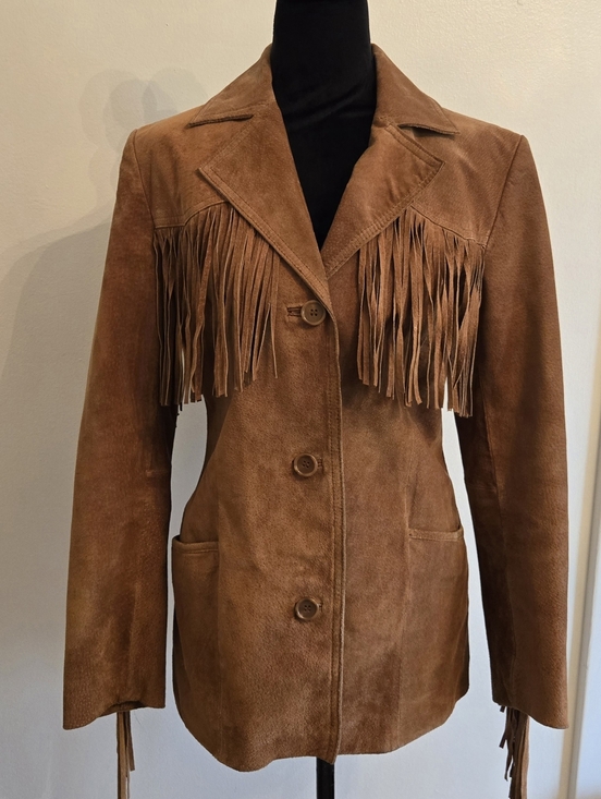 Gallery Jackets & Blazers - Gallery Vintage Womens Brown Suede Jacket With Fringe Small